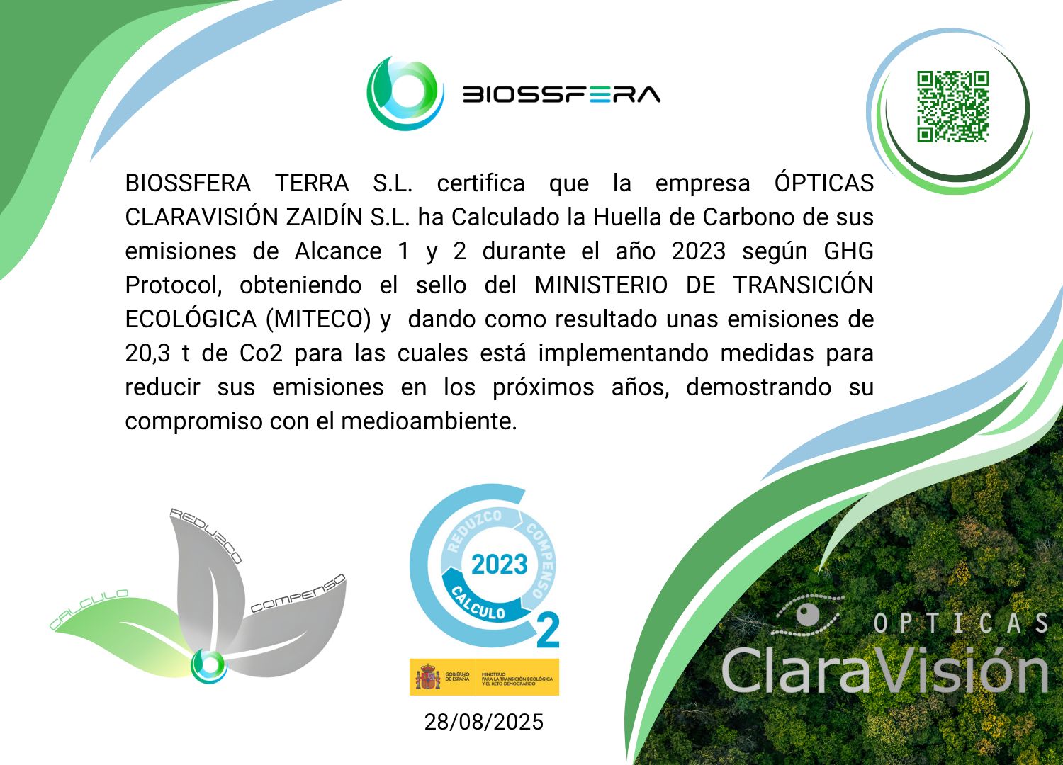 Certificado Claravision Zaidín